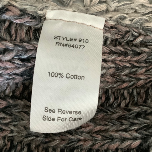 Cabi Crochet Knit Mixed Stitch Grey Brown Cardigan Shawl Cotton Sweater SZ S - Picture 10 of 14
